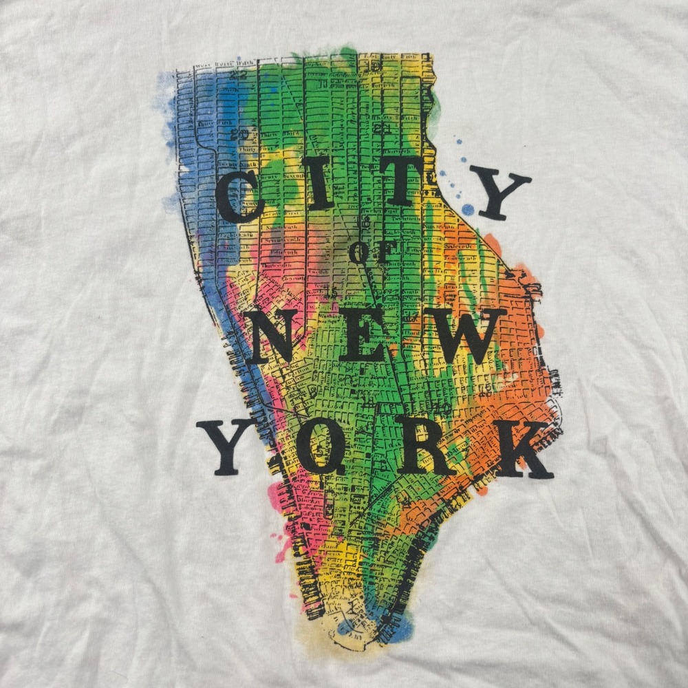 Gap T Shirt Large White City of New York Map Graphic Mens - Picture 2 of 8